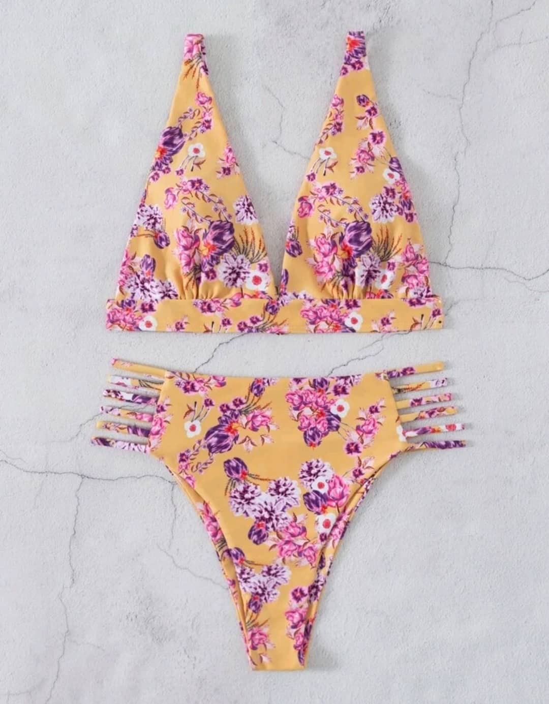 Floral Random Print High Waisted Bikini Swimsuit Her Shop EG