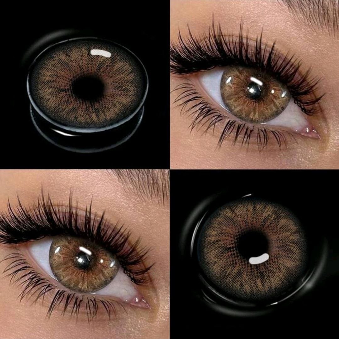 1 Pair Brown Disposable Small Diameter Lens, Contact Lenses For Daily