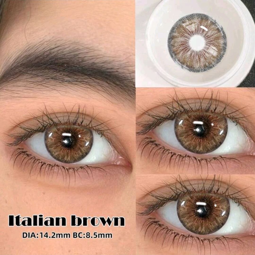1 Pair Brown Disposable Small Diameter Lens, Contact Lenses For Daily