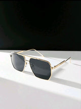 1 Pair Retro Asymmetric Polygon Metal Double