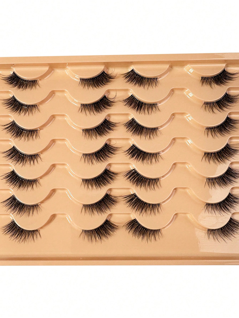 14 Pairs 3D Fluffy Soft Natural Look Cat Eye False Eyelashes