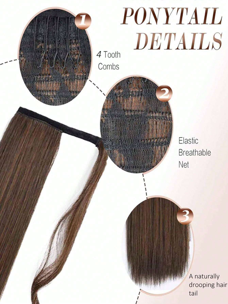 Inch Long Wrap Around Synthetic Hair Extension Ponytail, Clip-In Ponytail Hair Extensions For Women