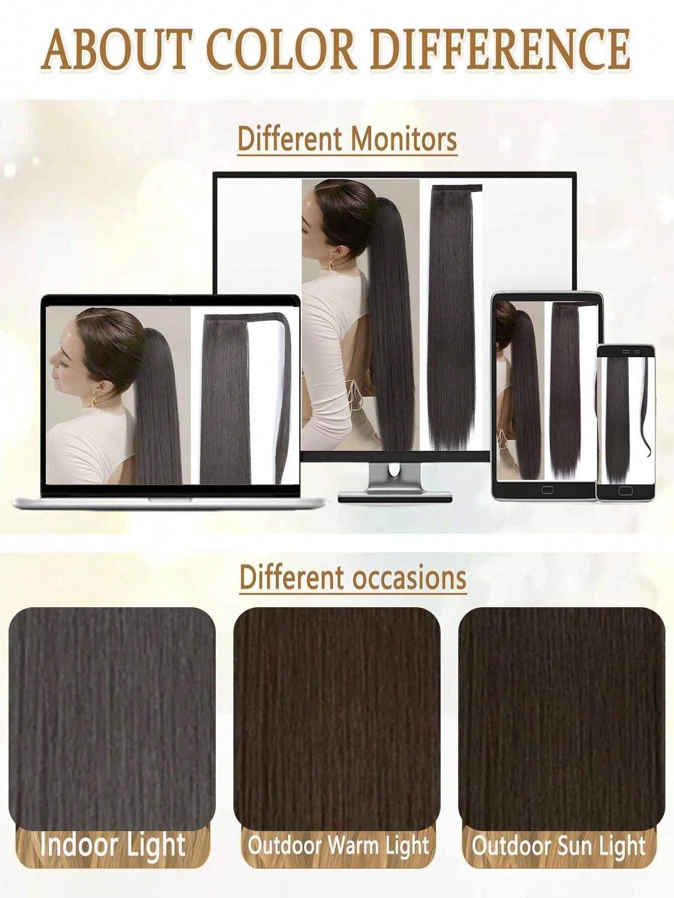 26Inch Long Wrap-Around Synthetic Hair Extension Ponytail