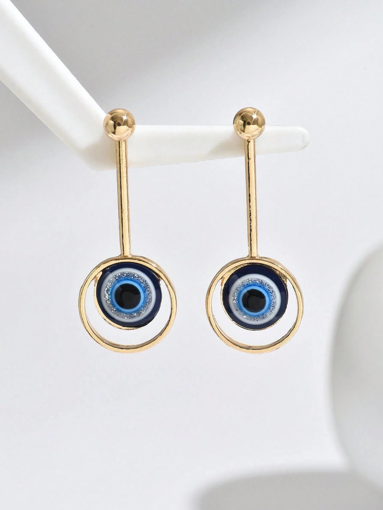 1 Pair Minimalist &amp; Unique Women Fashion Earrings, Vintage Turkish Blue Eye Pendant