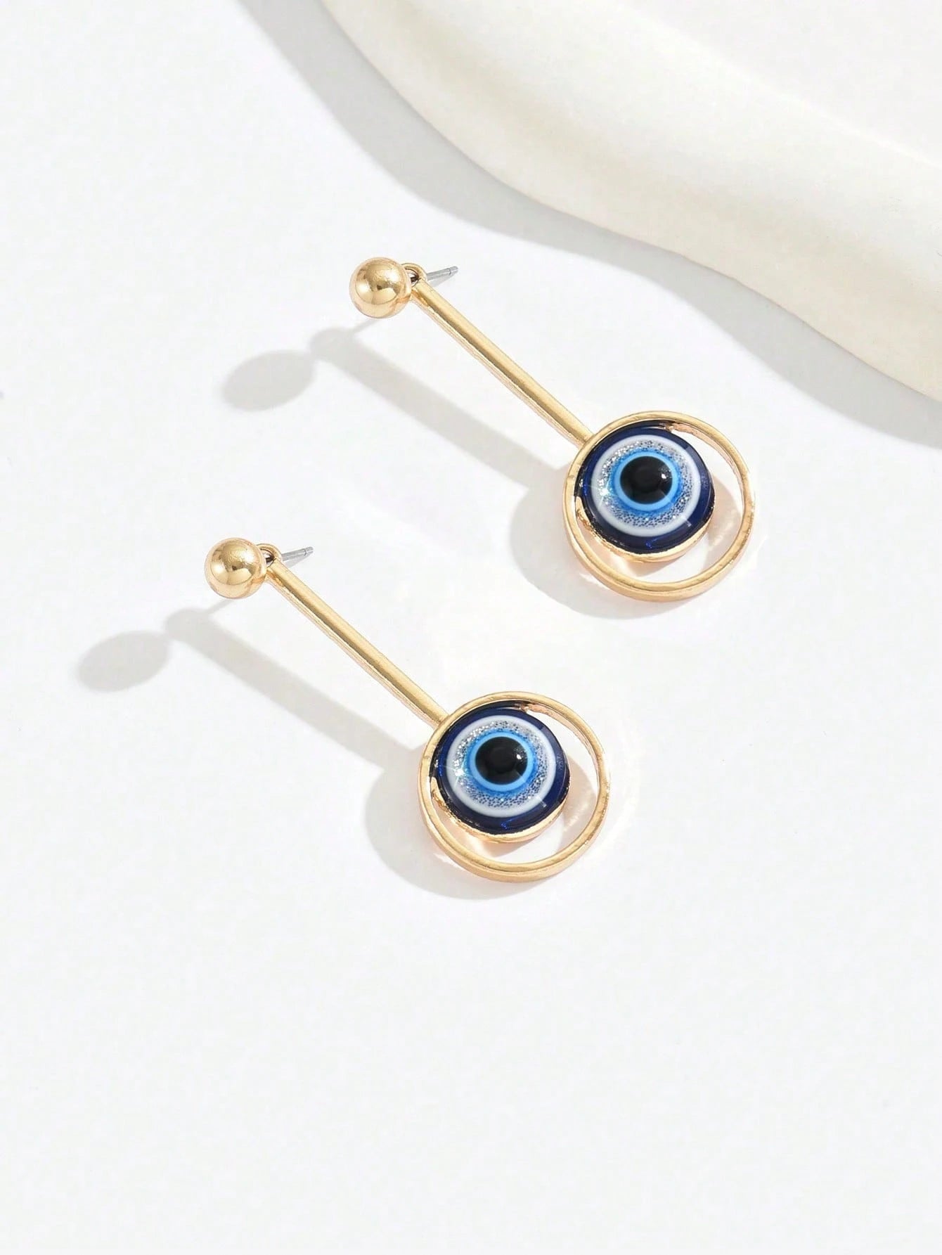 1 Pair Minimalist &amp; Unique Women Fashion Earrings, Vintage Turkish Blue Eye Pendant