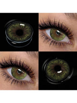 1 Pair Of Natural Green Soft Contact Lenses, Yearly Replacement, 14.5mm Diameter