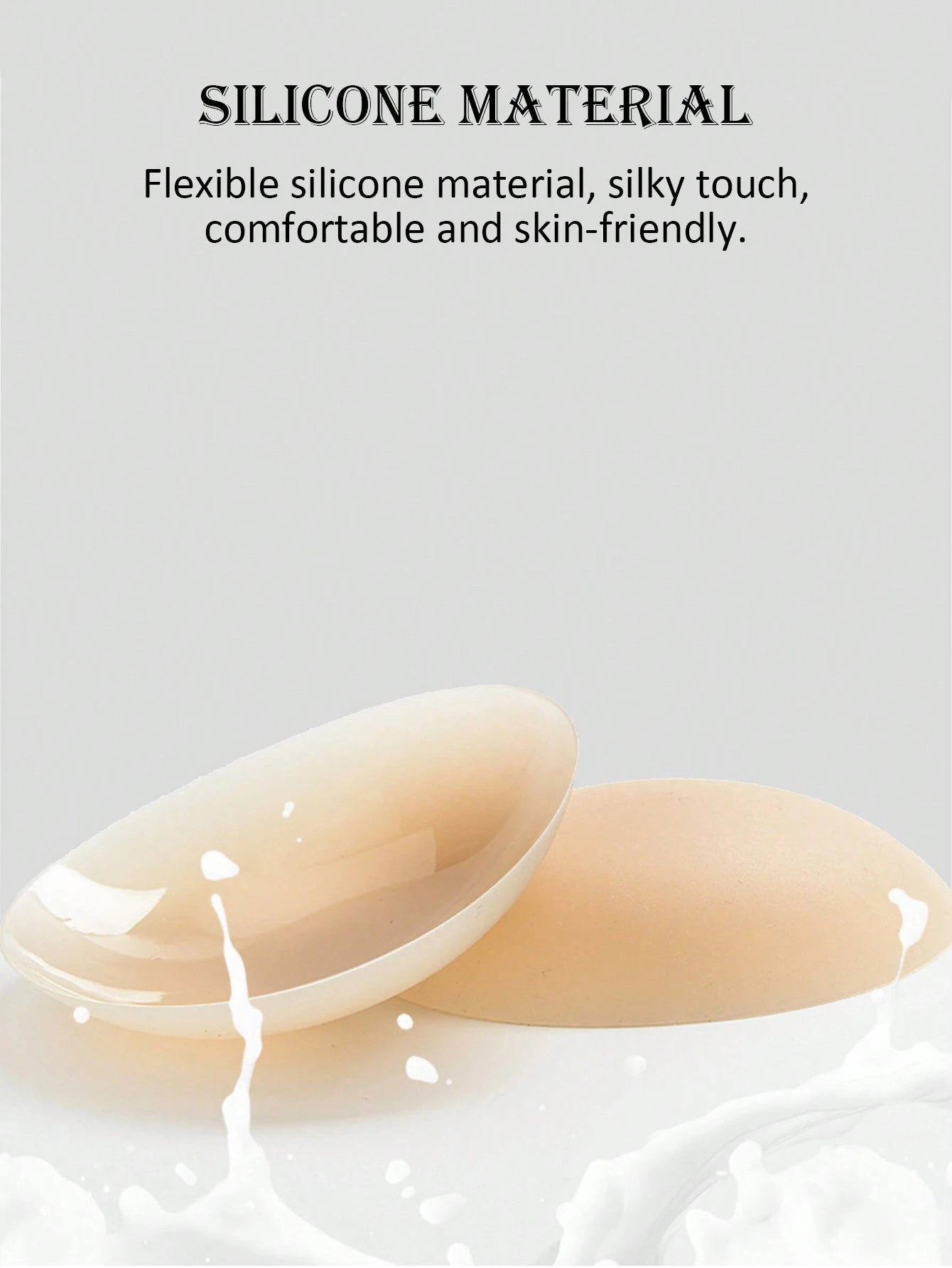 1 Pair Reusable Solid Color Nipple Covers With Storage Box, 8cm Thin Invisible Bra Pasties Suitable