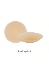 1 Pair Reusable Solid Color Nipple Covers With Storage Box, 8cm Thin Invisible Bra Pasties Suitable