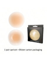 1 Pair Reusable Solid Color Nipple Covers With Storage Box, 8cm Thin Invisible Bra Pasties Suitable