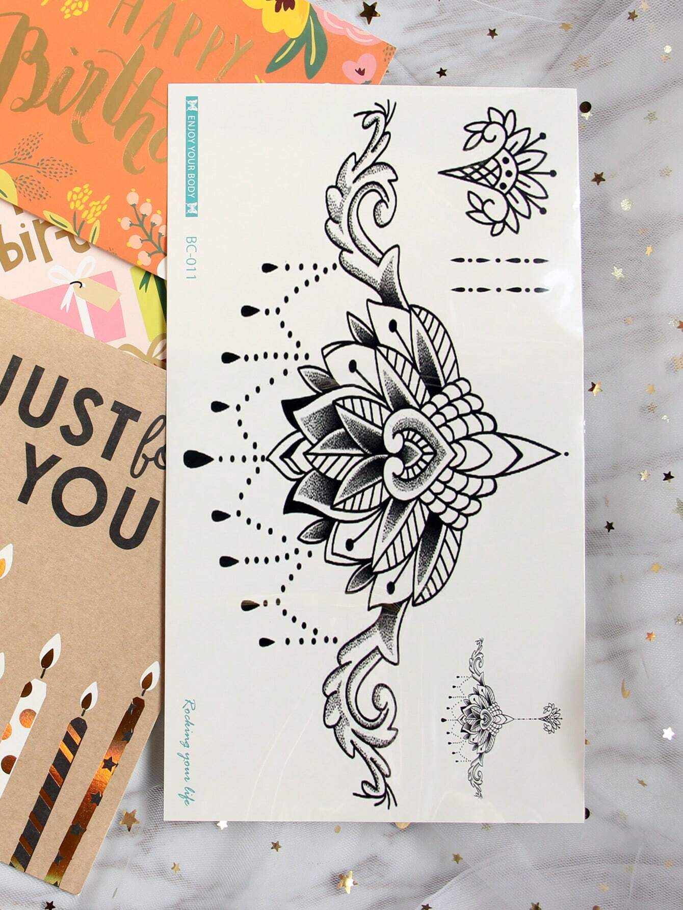 1 Sheets Under Breast Thigh Straps Body Art Temporary Tattoo Stickers