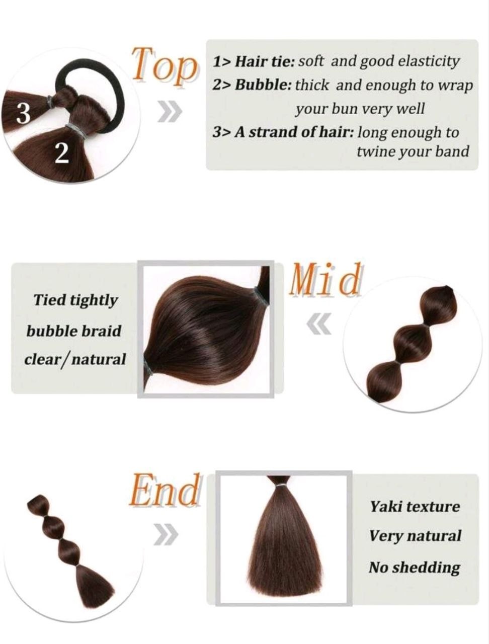 1pc Black Long Bubble Ponytail Wig, For Women, 28 Inch