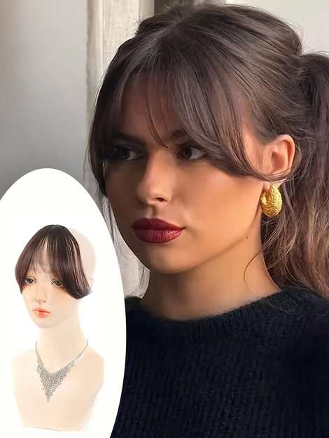 1pc Perfect Face-Framing Bangs, Elegant & Fashionable Curtain Bangs