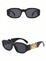 1pc Asymmetrical Small Frame Fashion Glasses, Polygon Unique Street Style Fashion Glasses