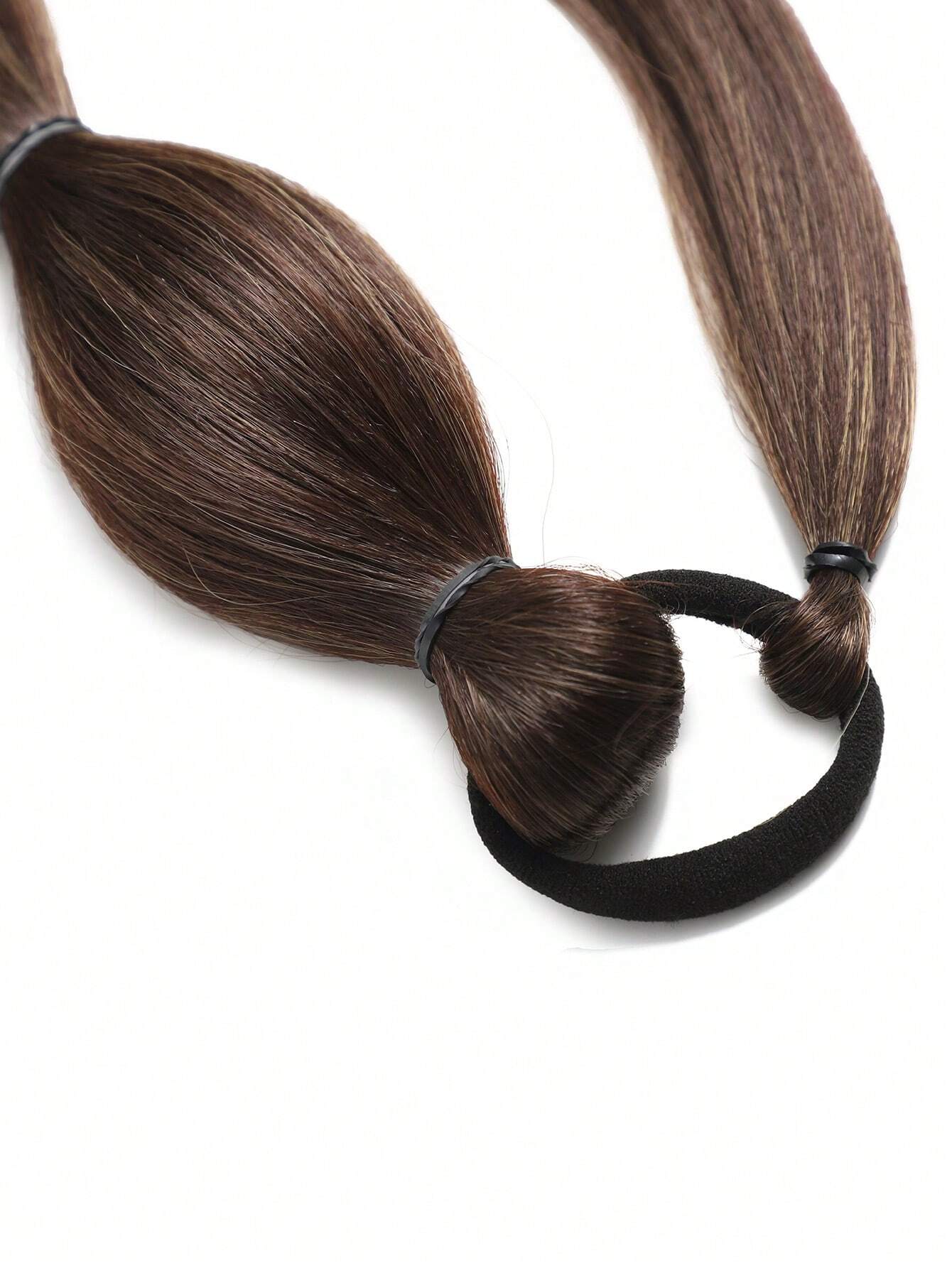 1pc Black Long Bubble Ponytail Extension For Women 28Inch Ponytail