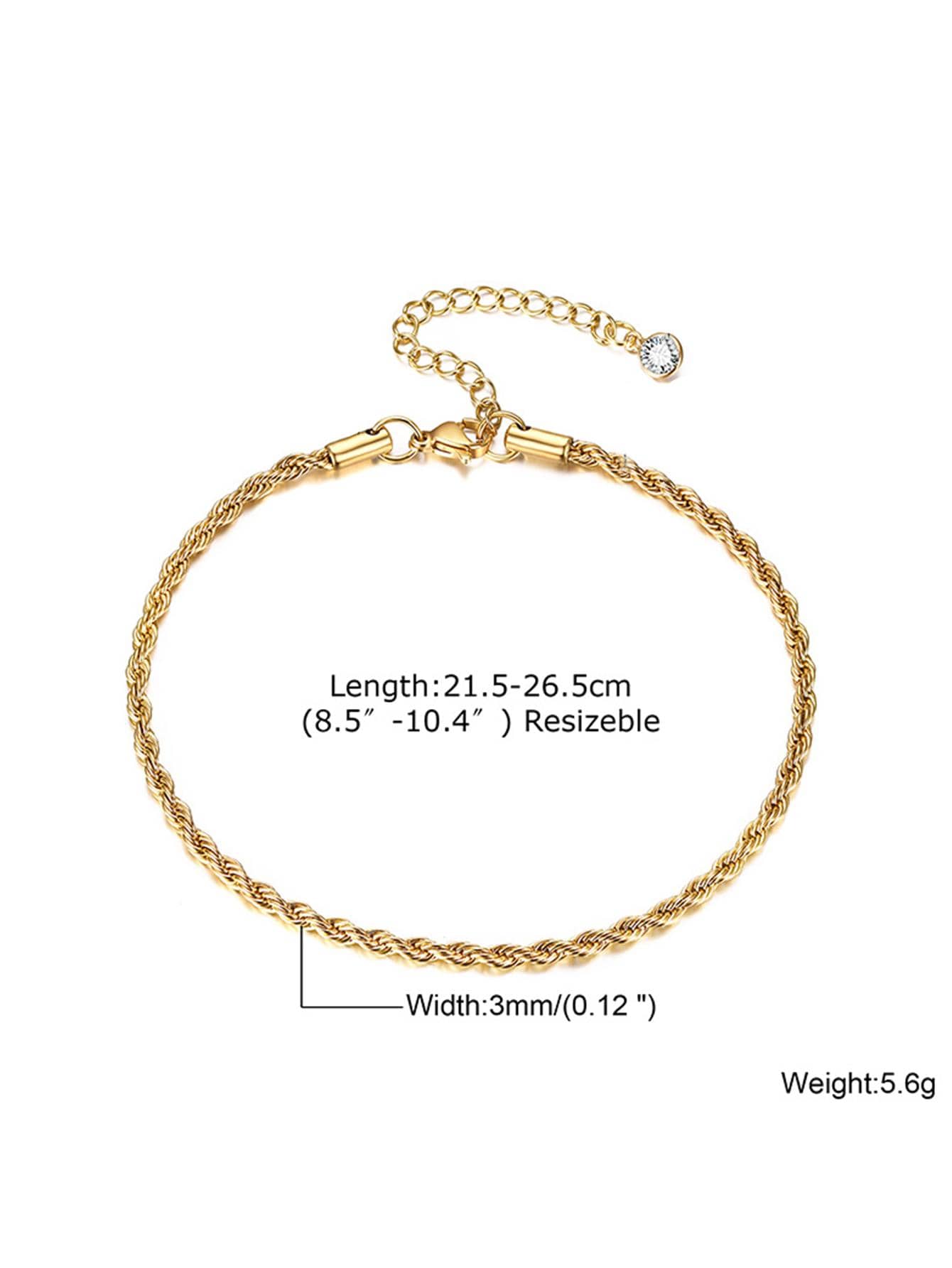 1pc Fashionable Stainless Steel Twist Design Anklet
