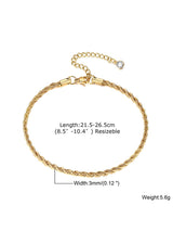 1pc Fashionable Stainless Steel Twist Design Anklet