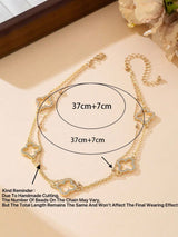 1pc Luxurious Hollow Clover Pendant Necklace For Women