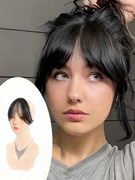 1pc Perfect Face-Framing Bangs, Elegant & Fashionable Curtain Bangs