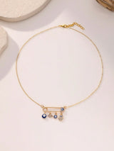 1pc Plated Gold Pendant Necklace, Middle Eastern Arabic Women Necklace