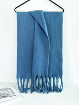 1pc Women's Fuzzy Long Scarf With Tassel For Winter