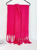 1pc Women's Fuzzy Long Scarf With Tassel For Winter