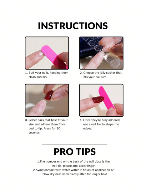 24pcs Rectangular/Pink Full Coverage Sequin Decorated Nail Stickers