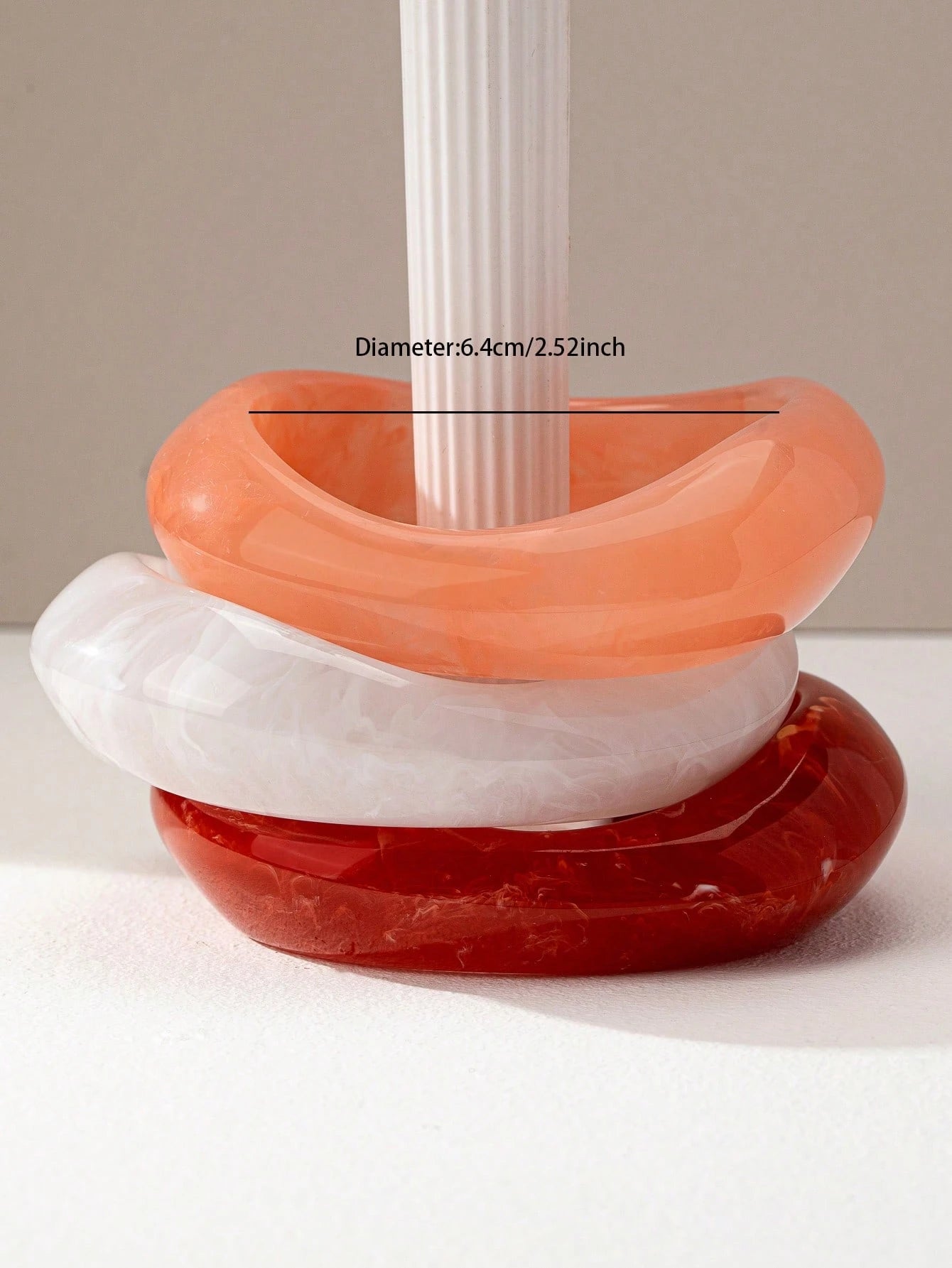 3Pcs/Pack Women Chunky Resin Cuff Bracelets Set