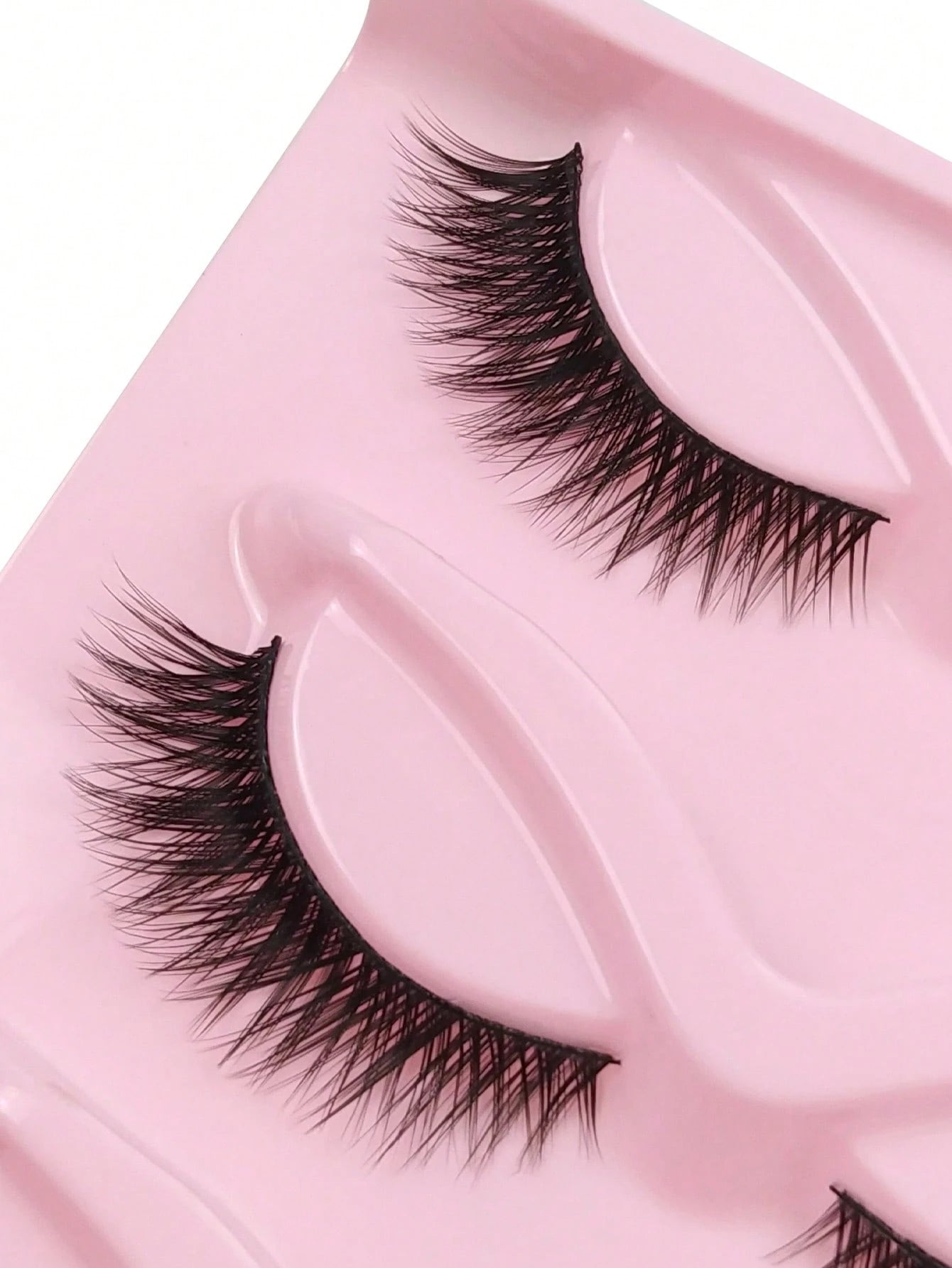 5 Pairs False Eyelashes Striped Fluffy Cat Eye Lashes, C Curl Natural Look