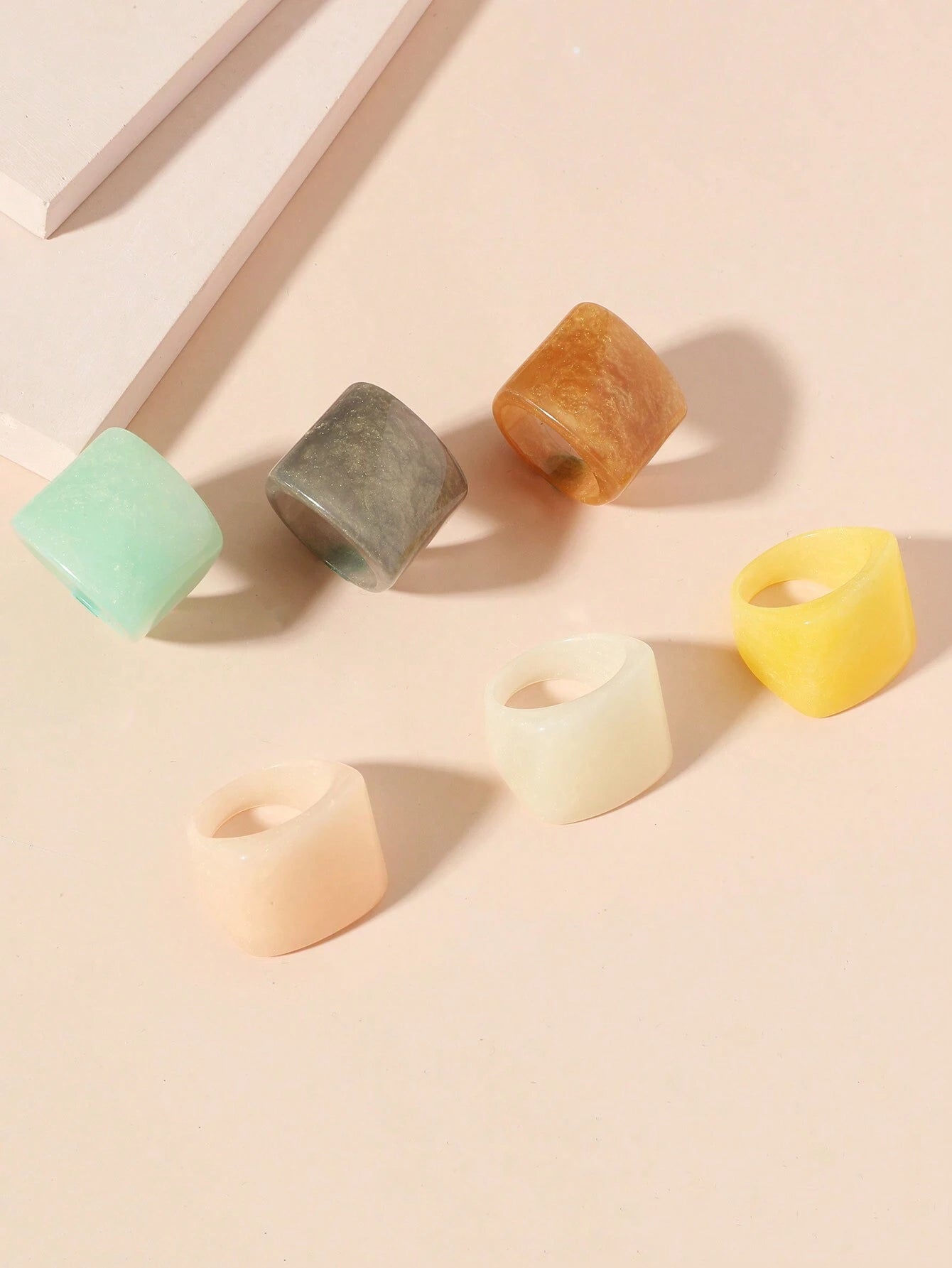 6pcs Square Decor Ring