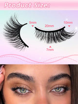 7 Pairs Half Lashes Full False Lashes 12mm Short Half Lashes Faux Mink Cat Eye Look