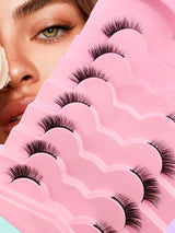 7 Pairs Half Lashes Full False Lashes 12mm Short Half Lashes Faux Mink Cat Eye Look