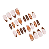 A Box Of 24 Medium Square Nails, Soft Pink Floral Design On White Background