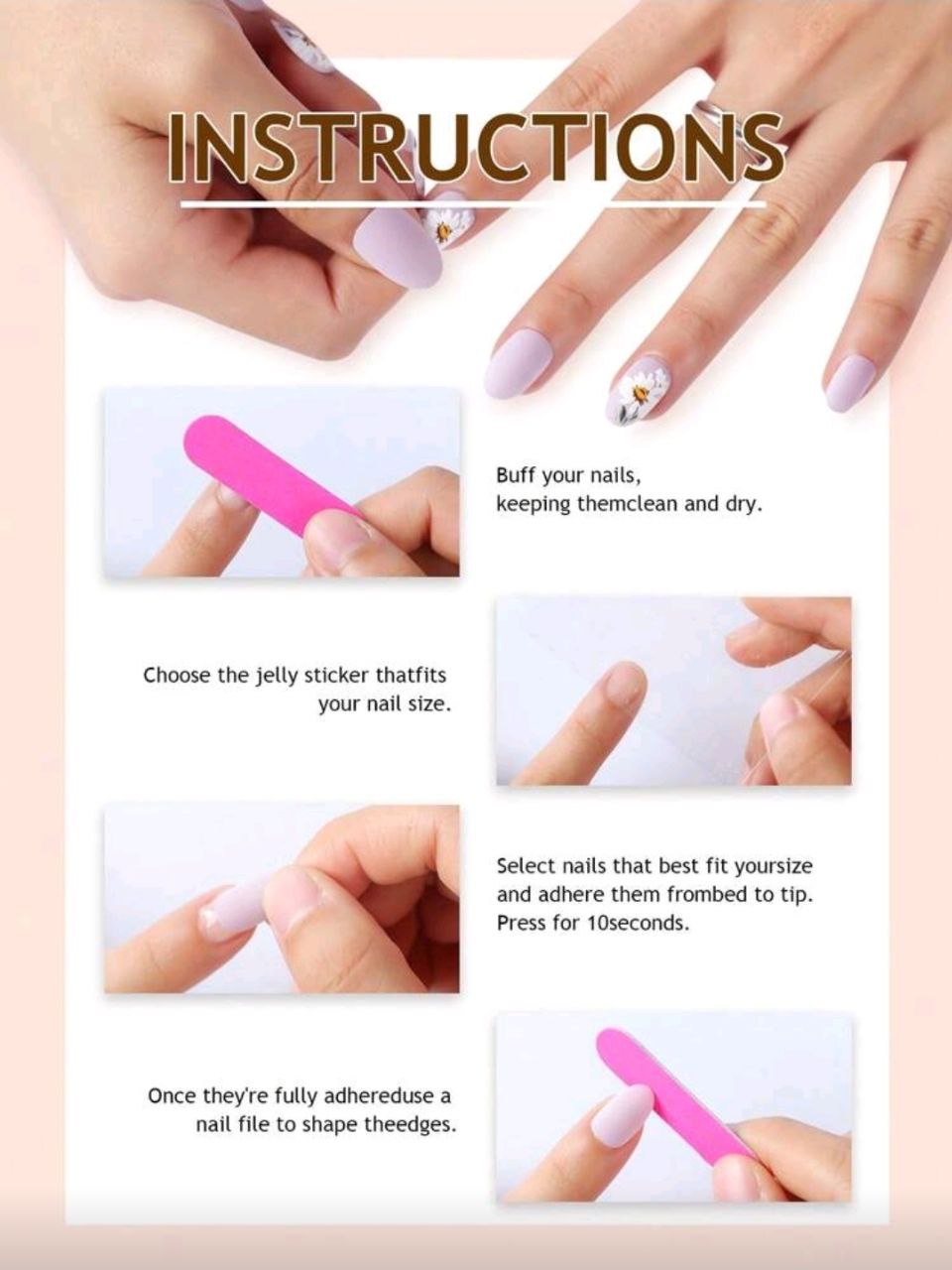 Acrylic Nails, 24pcs Medium Almond Shape, Press On Nail Tips, Pink Gradient False Nails Set