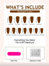 Acrylic Nails, 24pcs Medium Almond Shape, Press On Nail Tips, Pink Gradient False Nails Set
