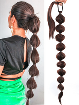 Dark Brown 30 Inch Extra Long Synthetic Fiber Ponytail For Women