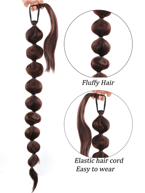 Dark Brown 30 Inch Extra Long Synthetic Fiber Ponytail For Women