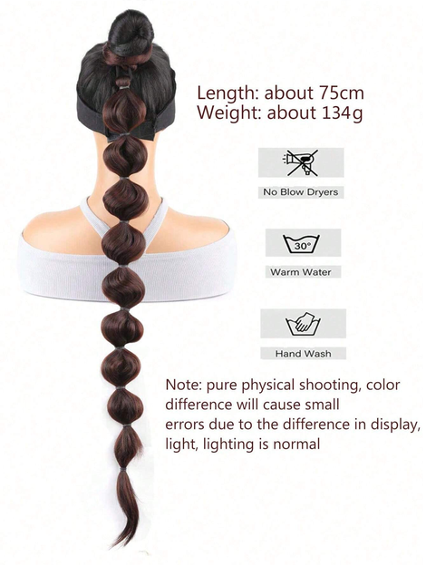 Dark Brown 30 Inch Extra Long Synthetic Fiber Ponytail For Women
