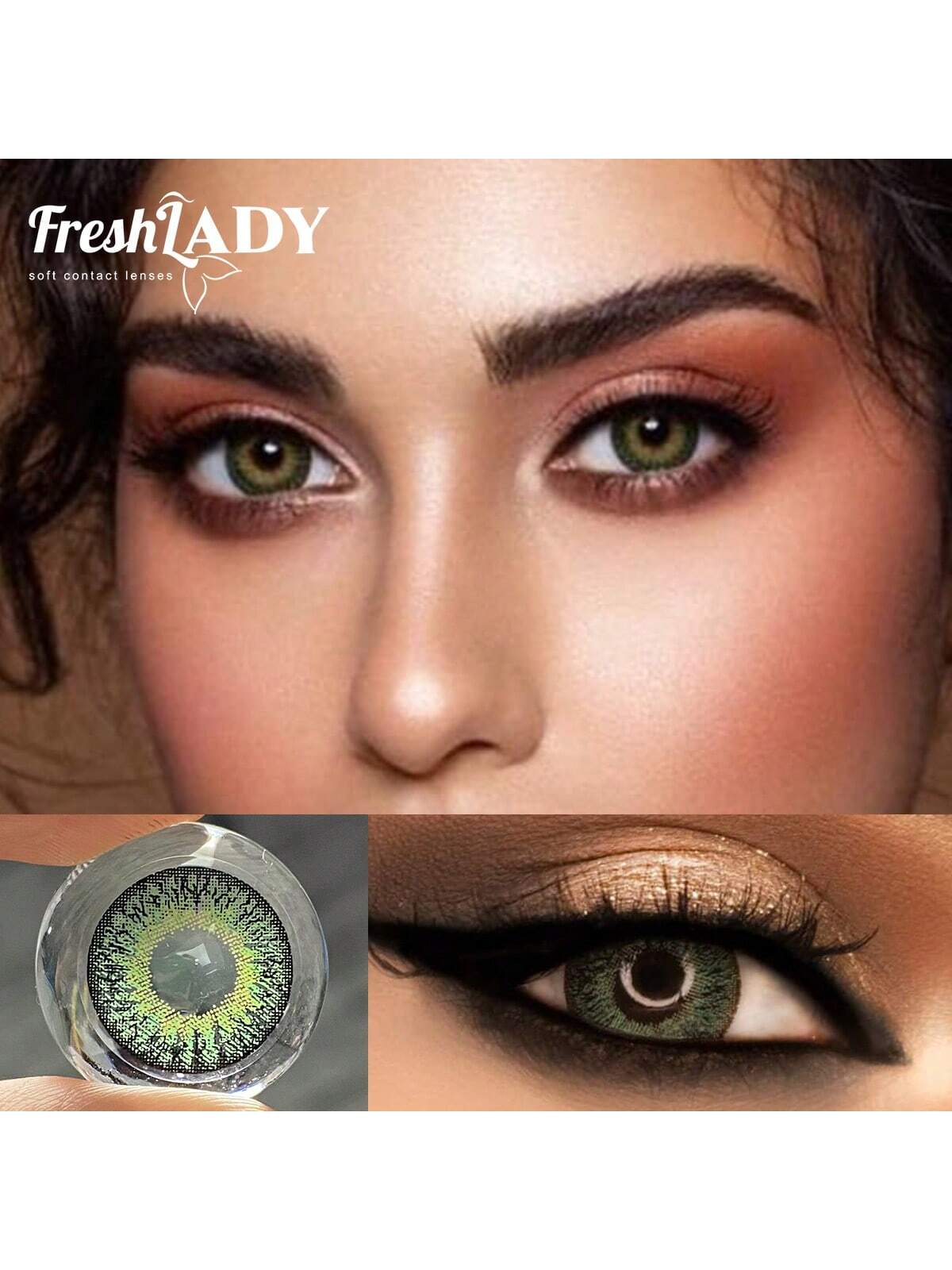 Chrismas Freshlady Aurelia 14.2mm Colored Contact Lenses 1 Year Disposable Green