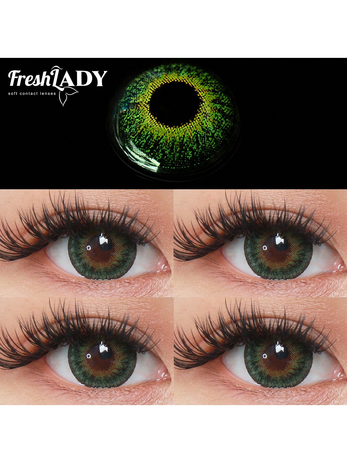 Chrismas Freshlady Aurelia 14.2mm Colored Contact Lenses 1 Year Disposable Green
