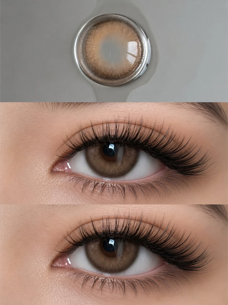 Diamond Beach Brown 1-Year Disposable 14.5mm Soft Lenses,Natural Brown