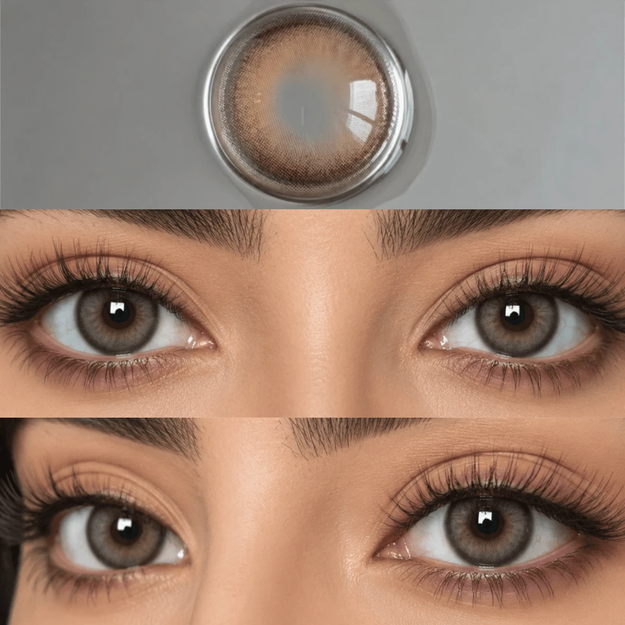 Diamond Beach Brown 1-Year Disposable 14.5mm Soft Lenses,Natural Brown