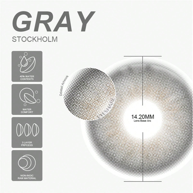 EYESHARE SoftLens NEW Colored Contact Lenses Natural Brown Gray Beauty Lenses