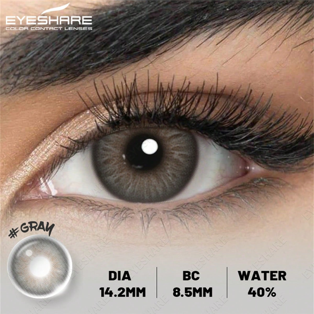 EYESHARE SoftLens NEW Colored Contact Lenses Natural Brown Gray Beauty Lenses