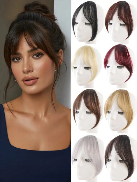 Elegant French Bangs Clip-On Wig, Suitable For Women