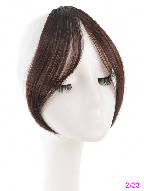 Elegant French Bangs Clip-On Wig, Suitable For Women