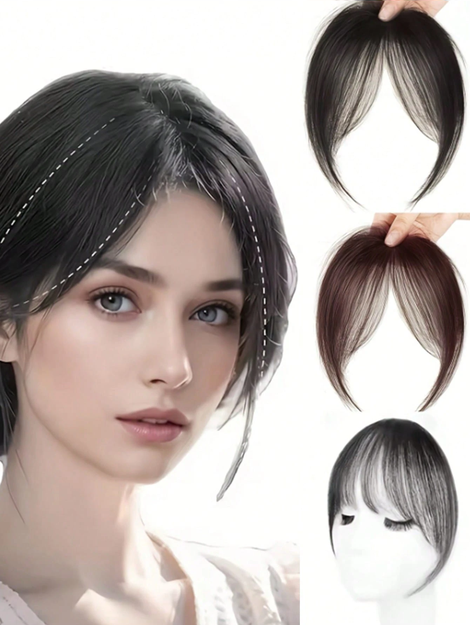 Elegant French Bangs Clip-On Wig, Suitable For Women