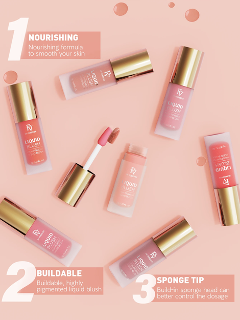 FV Highly Pigmented Liquid Blush – Long-Lasting, Buildable Cream Blush with a Lightweight Formula