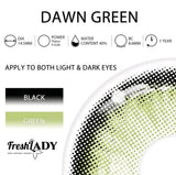 Freshlady Dawn Green Colored Contact Lenses 1 Year Disposable