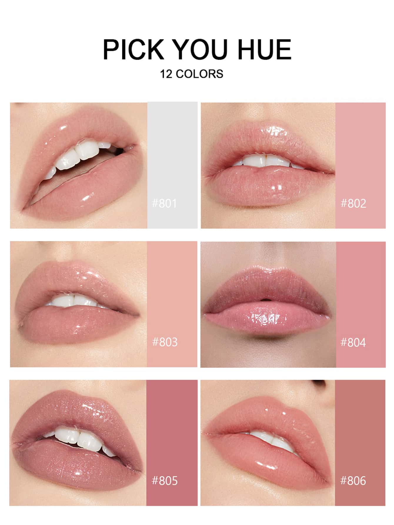 HANDAIYAN Glossy Mirror Glass Effect Lip Gloss, Liquid Shimmery Pearl Moisturizing Long-Lasting Lipstick