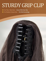 HEYPINK Claw-Shaped Ponytail Hair Extension, Black/Brown, 26 Inch Long